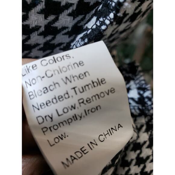 SHEIN Blazer Jacket Women Small Black White Houndstooth Double Breasted 4 Button - Picture 6 of 13